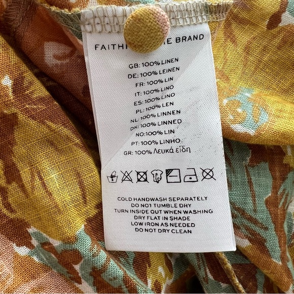 Faithfull the Brand Venere Junie Floral 100% Linen Midi Dress size 6 - Picture 10 of 10